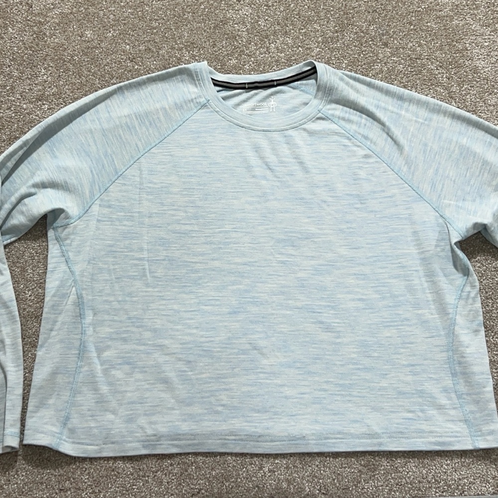 Smartwool Women’s 3X Light‎ Blue Active Crop Top